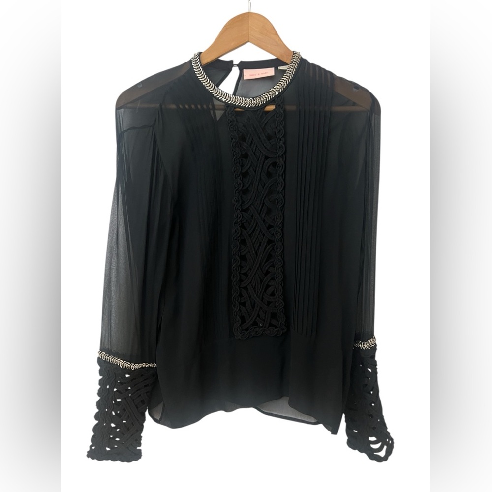 Sass & Bide black lace twist bouse